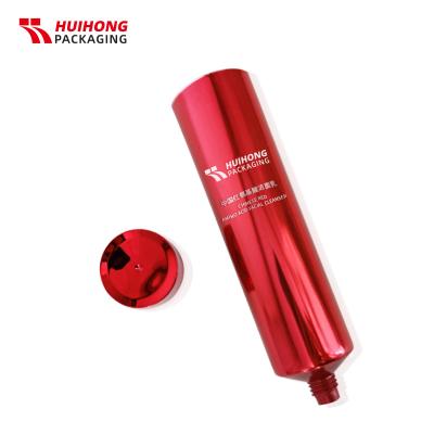 100ML أحمر أبرز الألومنيوم أنبوب مستحضرات التجميل مع غطاء أعلى المسمار