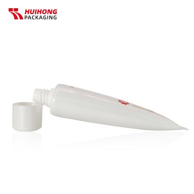 100ML أنبوب مستحضرات التجميل البيضاء الأبيض مع غطاء المسمار البيضاوي الأعلى